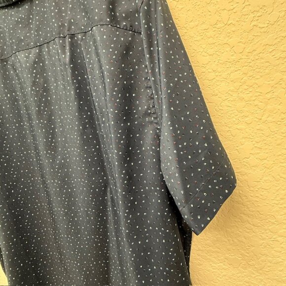 Axist Stretch Men's Button Up Shirt Short Sleeve Blue Size 2XL 100% Polyester - Picture 6 of 9